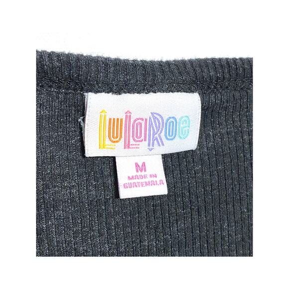 LuLaRoe Ribbed Charcoal Julia Bodycon Midi Dress M Normcore Quiet Luxury Casual - Picture 5 of 7